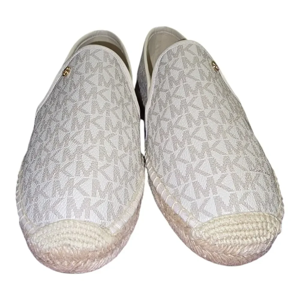 Michael Kors Women's Cream Logo Espidrille‎ Slip-On Shoes Size 10 New